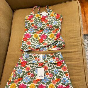 NWT Lime Ricki Floral  Tankini with Skirt with ruffled bottom